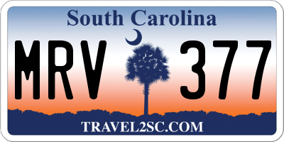 SC license plate MRV377