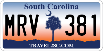 SC license plate MRV381