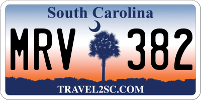 SC license plate MRV382