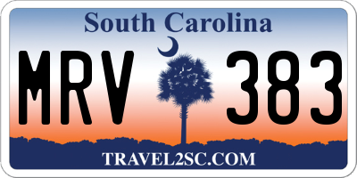 SC license plate MRV383