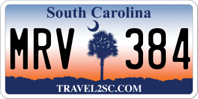 SC license plate MRV384