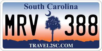 SC license plate MRV388