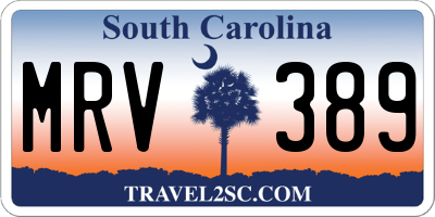 SC license plate MRV389