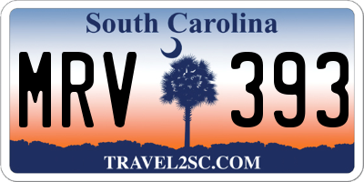 SC license plate MRV393