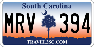 SC license plate MRV394