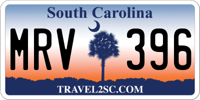 SC license plate MRV396