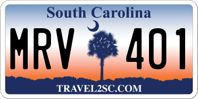 SC license plate MRV401