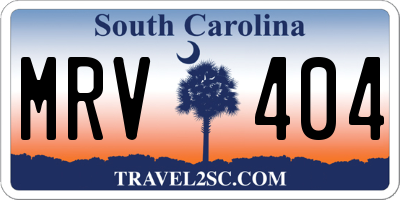 SC license plate MRV404