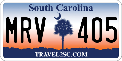 SC license plate MRV405