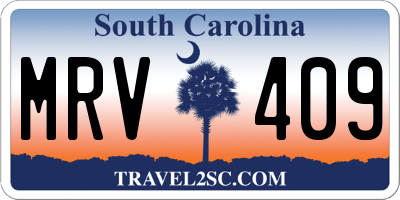 SC license plate MRV409