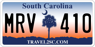 SC license plate MRV410