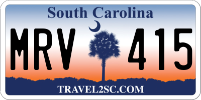 SC license plate MRV415