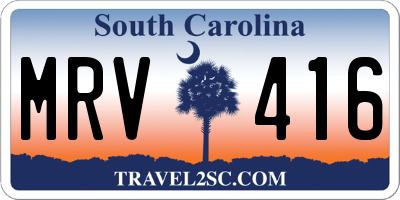 SC license plate MRV416