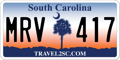 SC license plate MRV417