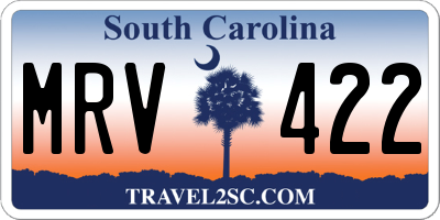 SC license plate MRV422