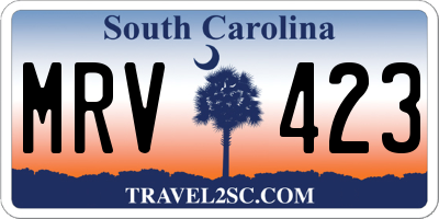 SC license plate MRV423