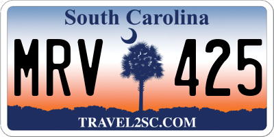 SC license plate MRV425