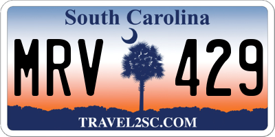 SC license plate MRV429
