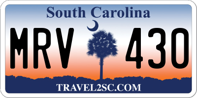 SC license plate MRV430
