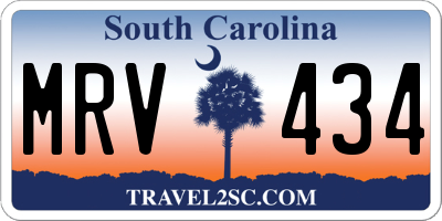 SC license plate MRV434