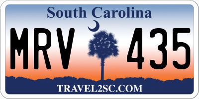 SC license plate MRV435