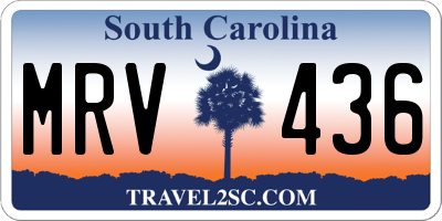 SC license plate MRV436