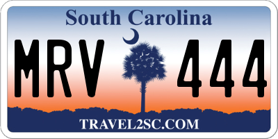 SC license plate MRV444