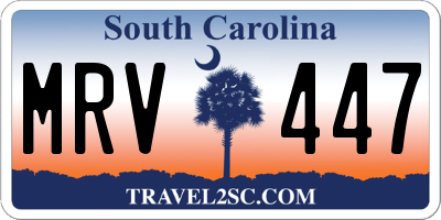 SC license plate MRV447