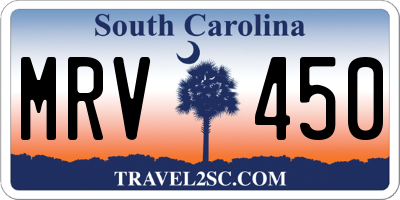 SC license plate MRV450