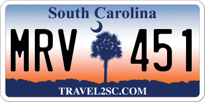 SC license plate MRV451