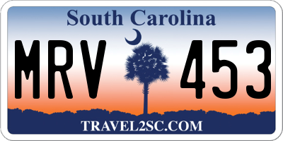 SC license plate MRV453