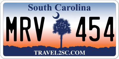 SC license plate MRV454