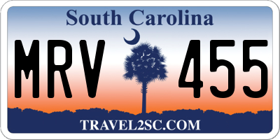 SC license plate MRV455