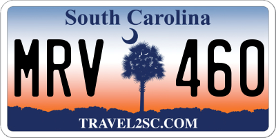 SC license plate MRV460