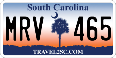 SC license plate MRV465