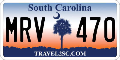 SC license plate MRV470