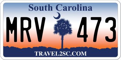 SC license plate MRV473