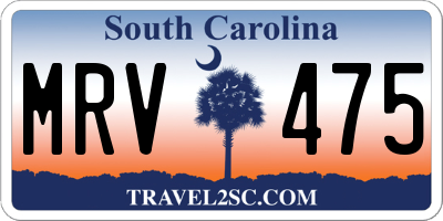 SC license plate MRV475