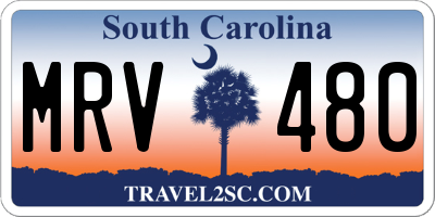 SC license plate MRV480