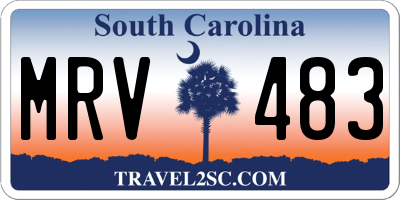 SC license plate MRV483