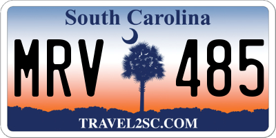 SC license plate MRV485