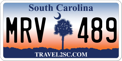 SC license plate MRV489