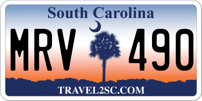 SC license plate MRV490