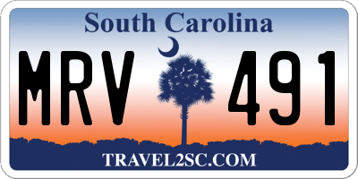 SC license plate MRV491