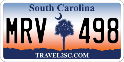SC license plate MRV498