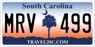 SC license plate MRV499