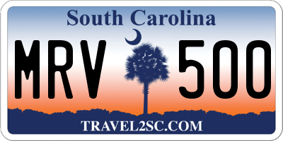 SC license plate MRV500