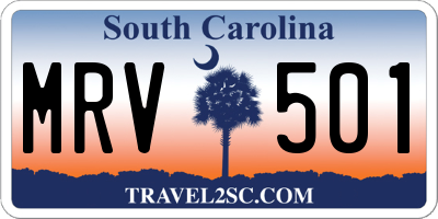 SC license plate MRV501