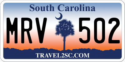 SC license plate MRV502