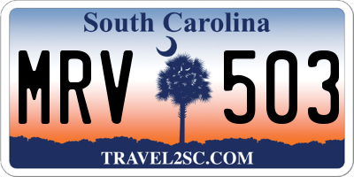 SC license plate MRV503